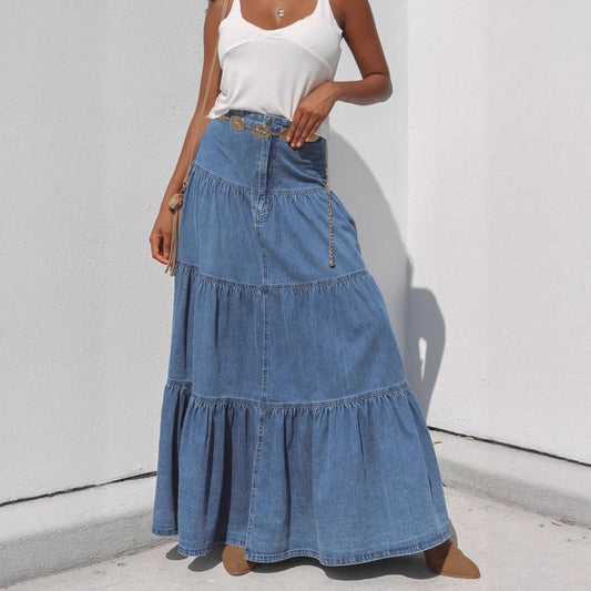 Ida Distressed Denim Nederdel