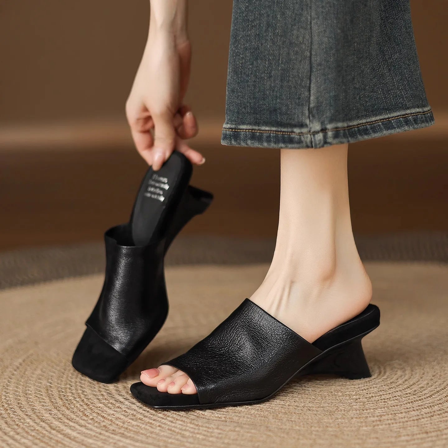 Hanne Slip-on Blokhæl Sandale