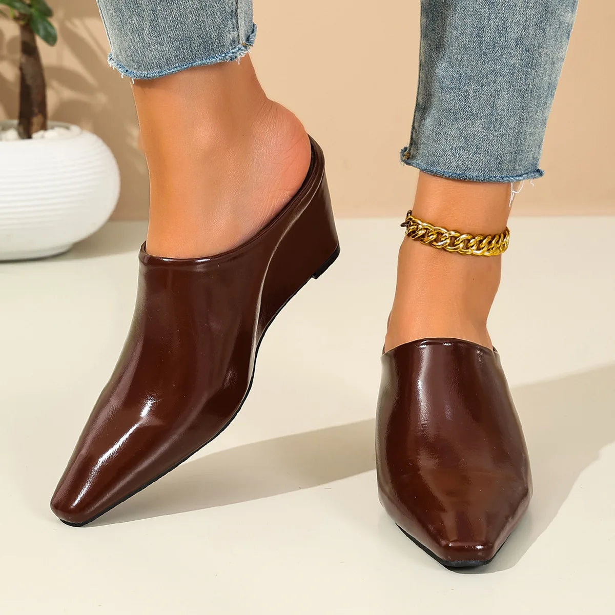 Dorte Elegant Platform Slip-On Sandale